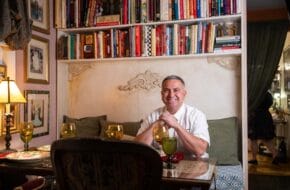 Chef Marc Budinich in his former family home—and now his Italian restaurant—15 Fox Place in Jersey City, New Jersey