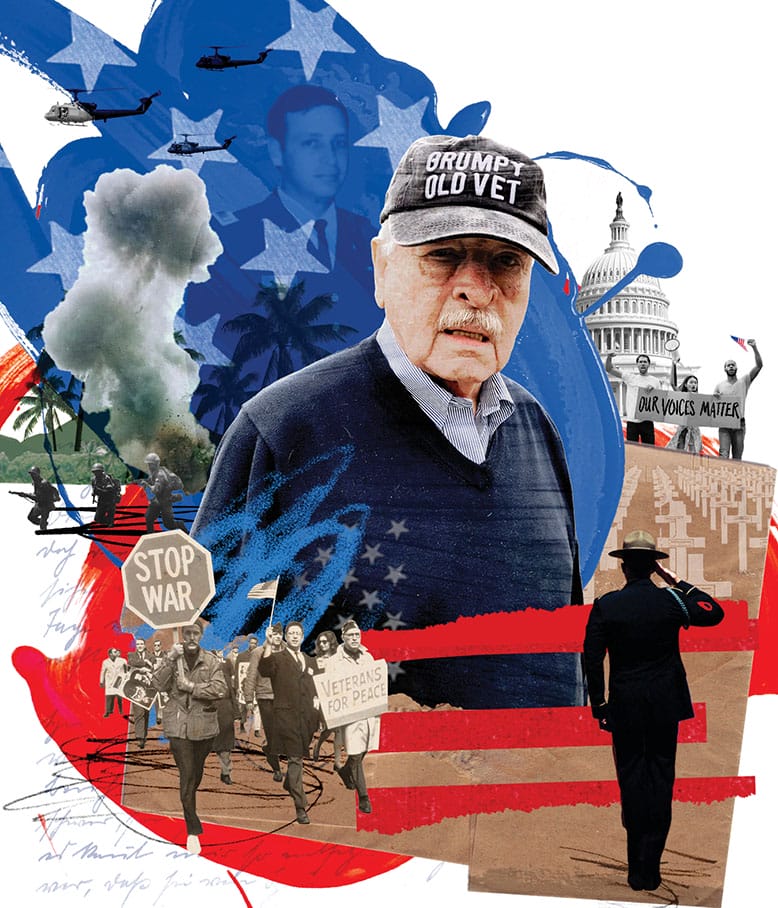 Illustration of Vietnam veteran wearing a hat that reads, "GRUMPY OLD MAN"