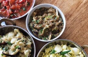 Assorted dishes at Korai Kitchen in Jersey City, New Jersey