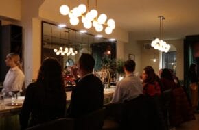 Cozy interior of Viv & Jules in Hoboken, New Jersey