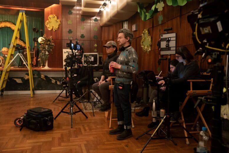 David Iserson on the set of Ponies. Credit: Katalin Vermes/Peacock.