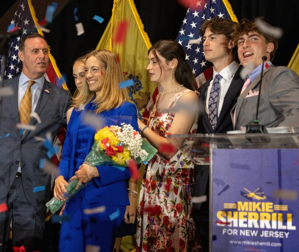 Mikie Sherrill with her husband and kids
