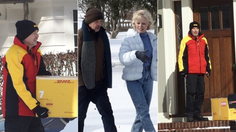 Pamela Anderson and Billy Bob Thornton film scenes for Somedays in Westfield.