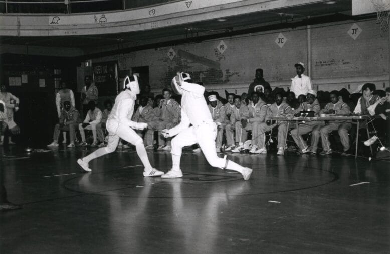 <b>St. Benedict's fencing in action, circa 1989 or 1990.</b> 