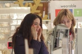 Molly Gordon and Emma Mackey film "Peaked" at the Woodbridge Center Mall.