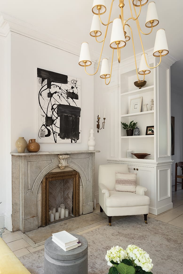 Living room in Jersey City brownstone