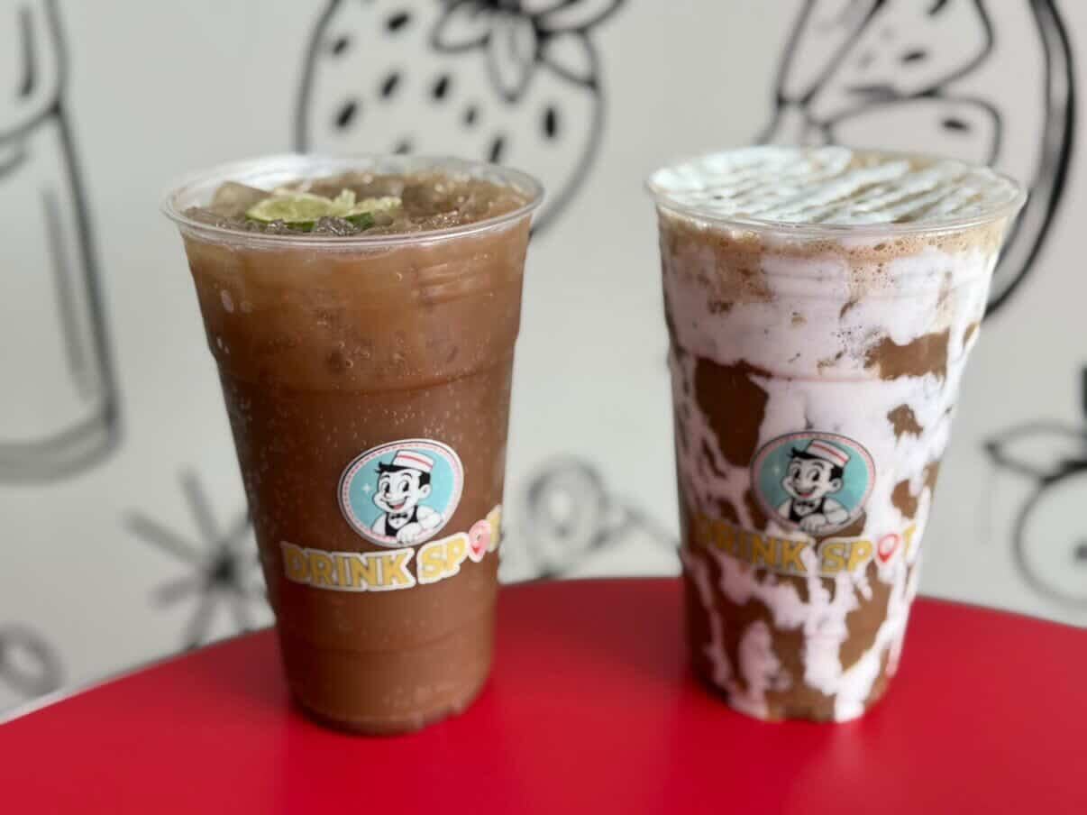 Among Drink Spot's most popular dirty sodas are the Quebec Fireside and Kingston Cream with raspberry puree.