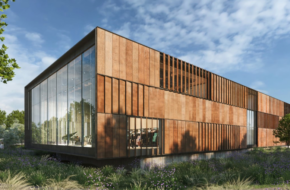 Rendering of the exterior of the Bruce Springsteen Center for American Music at Monmouth University in West Long Branch, NJ