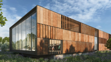 Rendering of the exterior of the Bruce Springsteen Center for American Music at Monmouth University in West Long Branch, NJ
