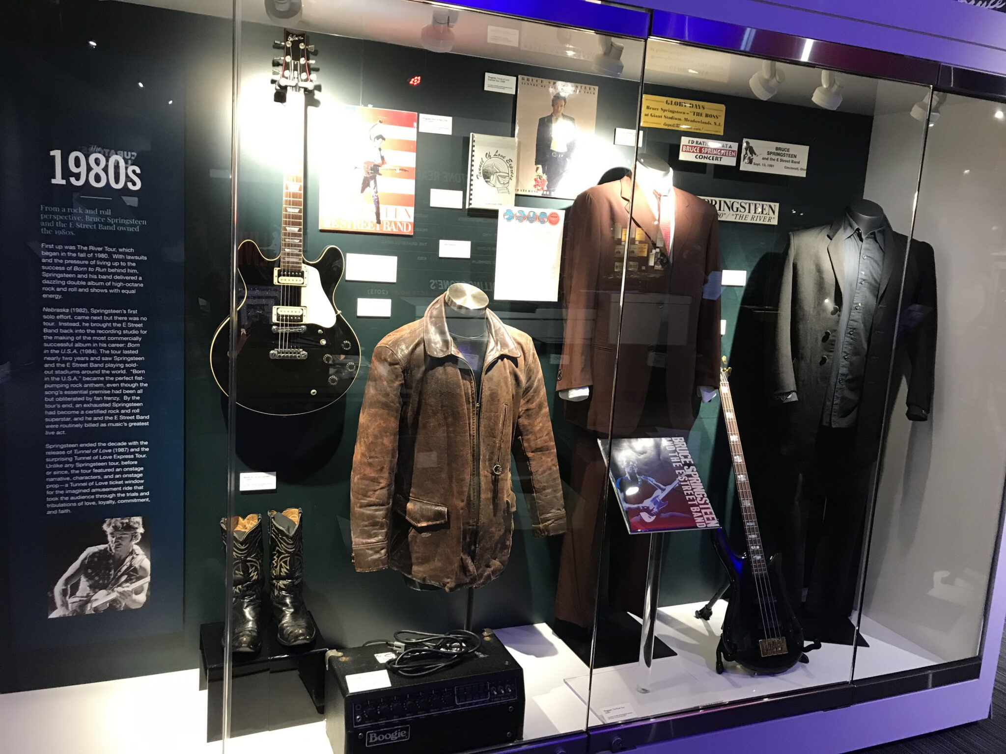 Artifacts on display in the Bruce Springsteen Center for American Music's national traveling exhibit, “Music America: Iconic Objects from America’s Music History"