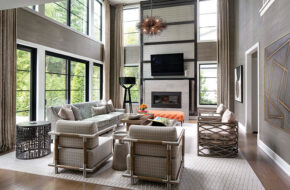 Family/entertaining room of home in Demarest, NJ