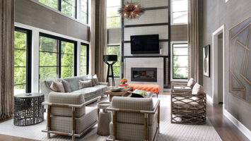 Family/entertaining room of home in Demarest, NJ