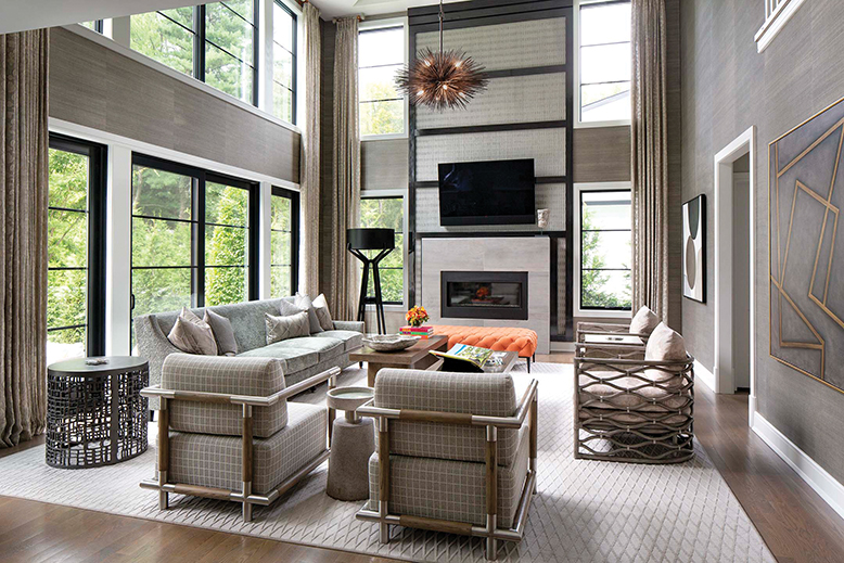 Family/entertaining room of home in Demarest, NJ