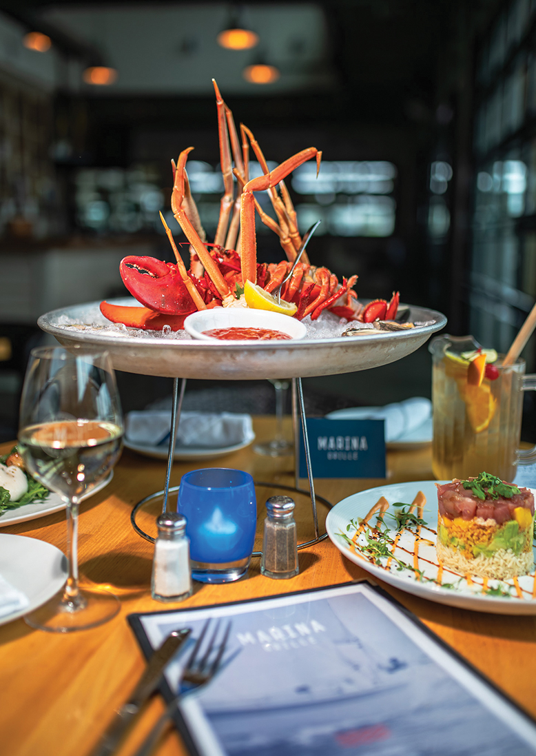 Seafood tower at Marina Grille in Belmar, NJ