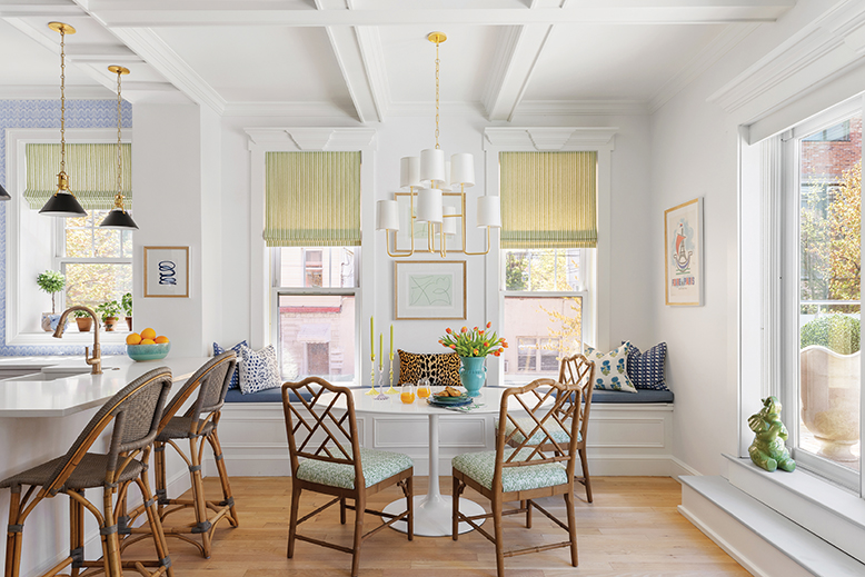 Dining area in brownstone in Hoboken, NJ