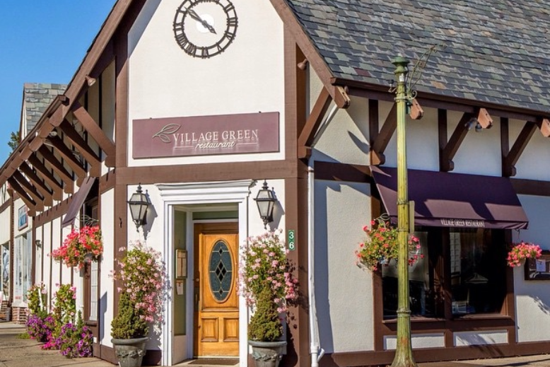 Exterior of Village Green Restaurant in Ridgewood, NJ