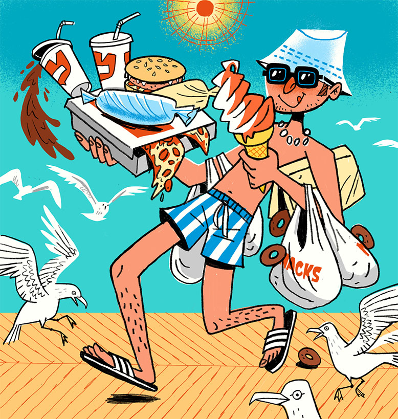 illustration of a person on the beach
