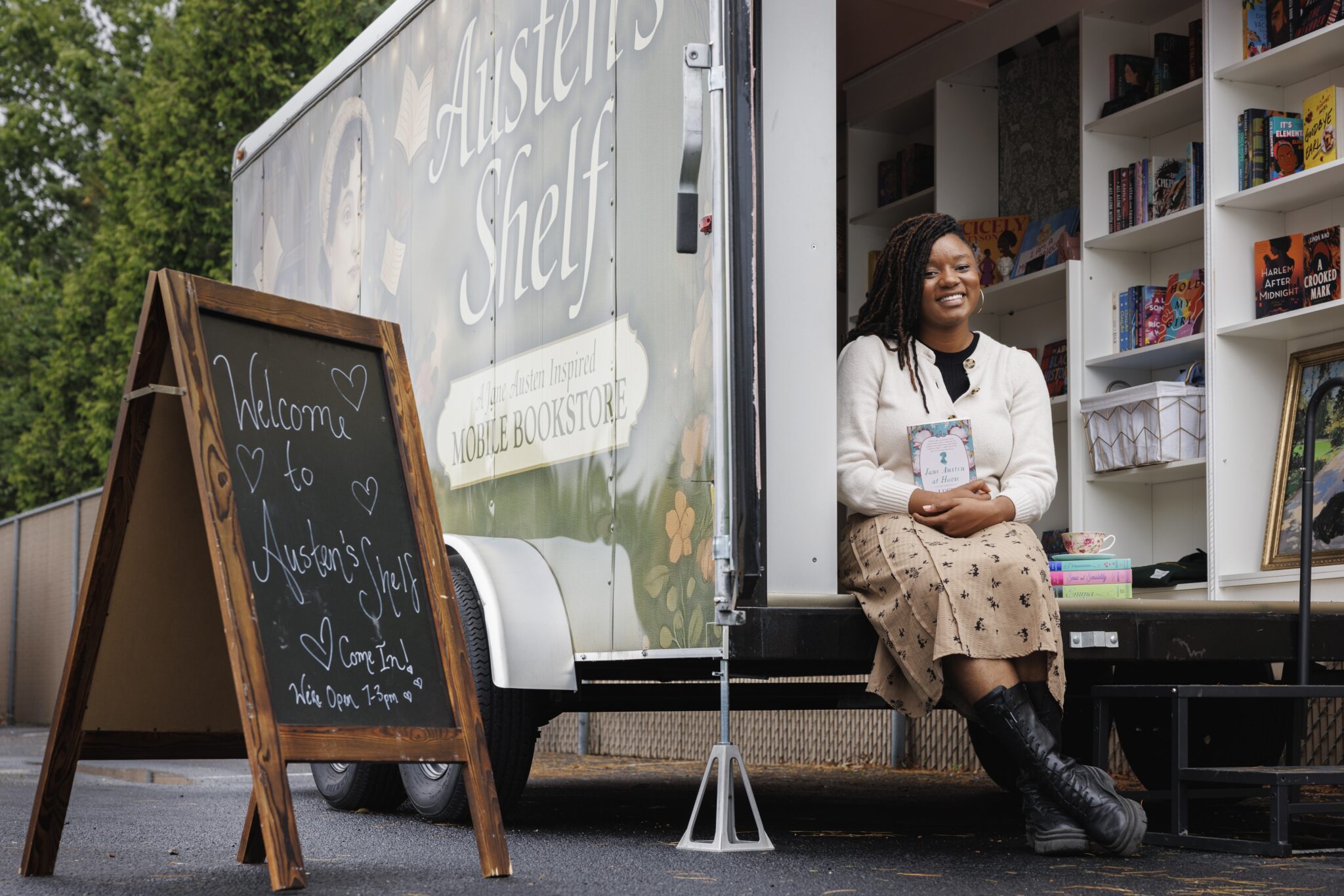 Charity Herndon runs Austen's Shelf, a mobile bookshop and brick-and-mortar shop in Bordentown.