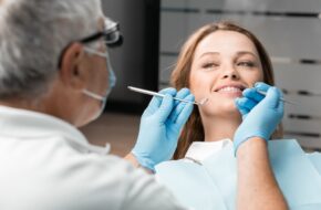person at the dentist