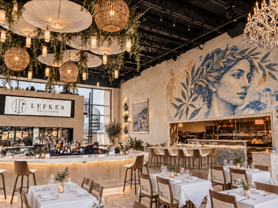 Interior of Lefkes at the Modern in Fort Lee, NJ