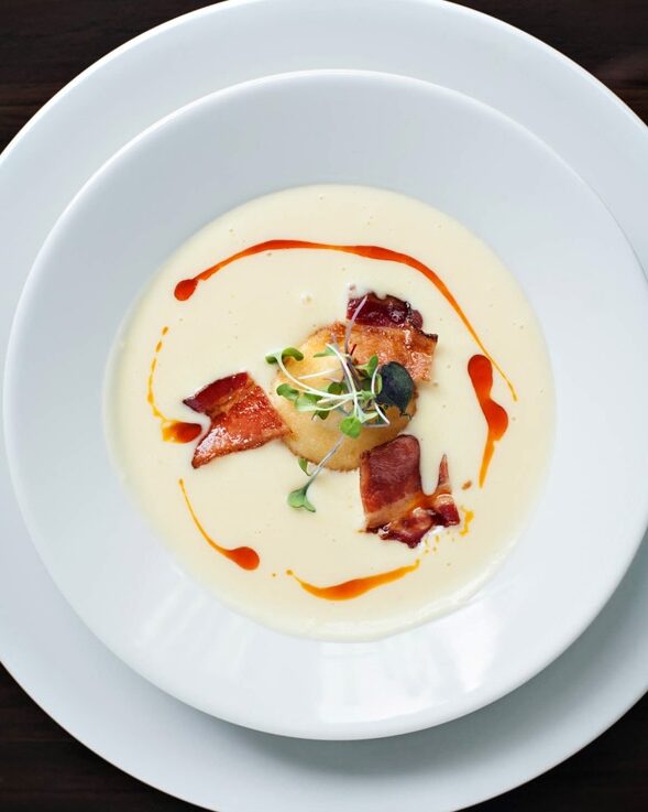 Corn bisque at Poached Pear Bistro in Point Pleasant Beach, NJ