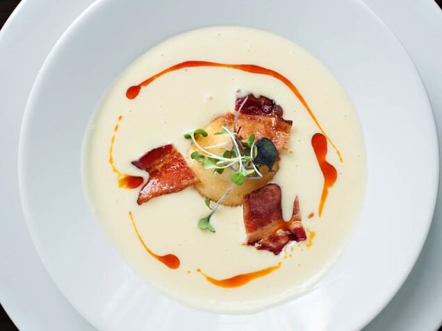 Corn bisque at Poached Pear Bistro in Point Pleasant Beach, NJ