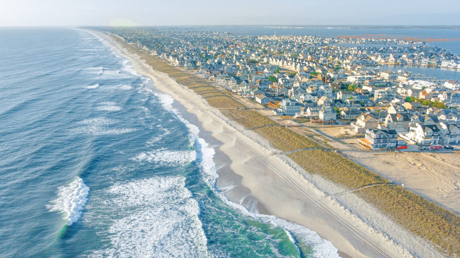 An aerial view of the Jersey Shore