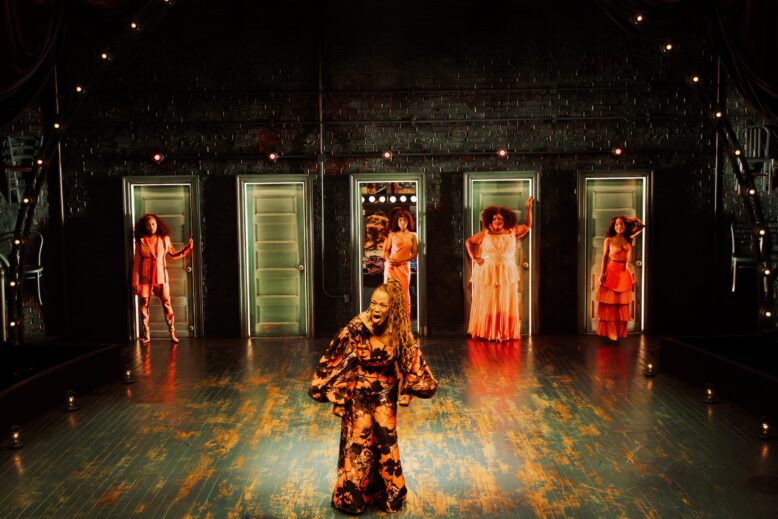 "The Whoopi Monologues" cast members Kecia Lewis, at center, with, from left: Dominique Fishback, Kerry Washington, Danielle Pinnock and Kara Young.