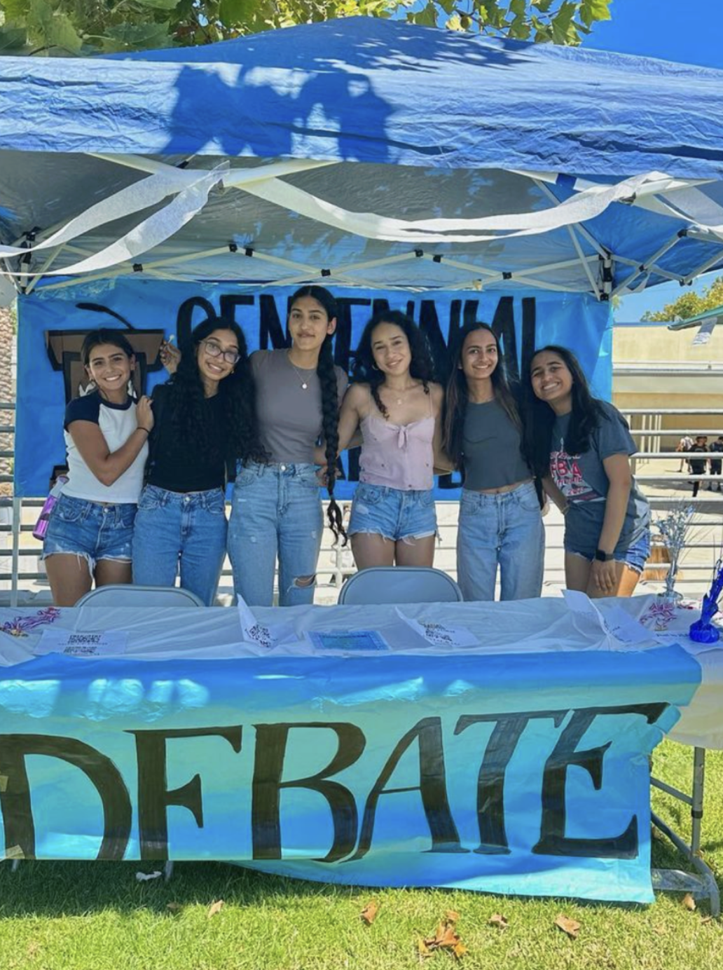 Debate students involved with an Eloquence Academy chapter in Corona, California.