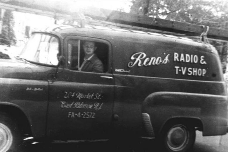 Reno’s Appliance first delivery truck, driven by Reno Cioletti. 