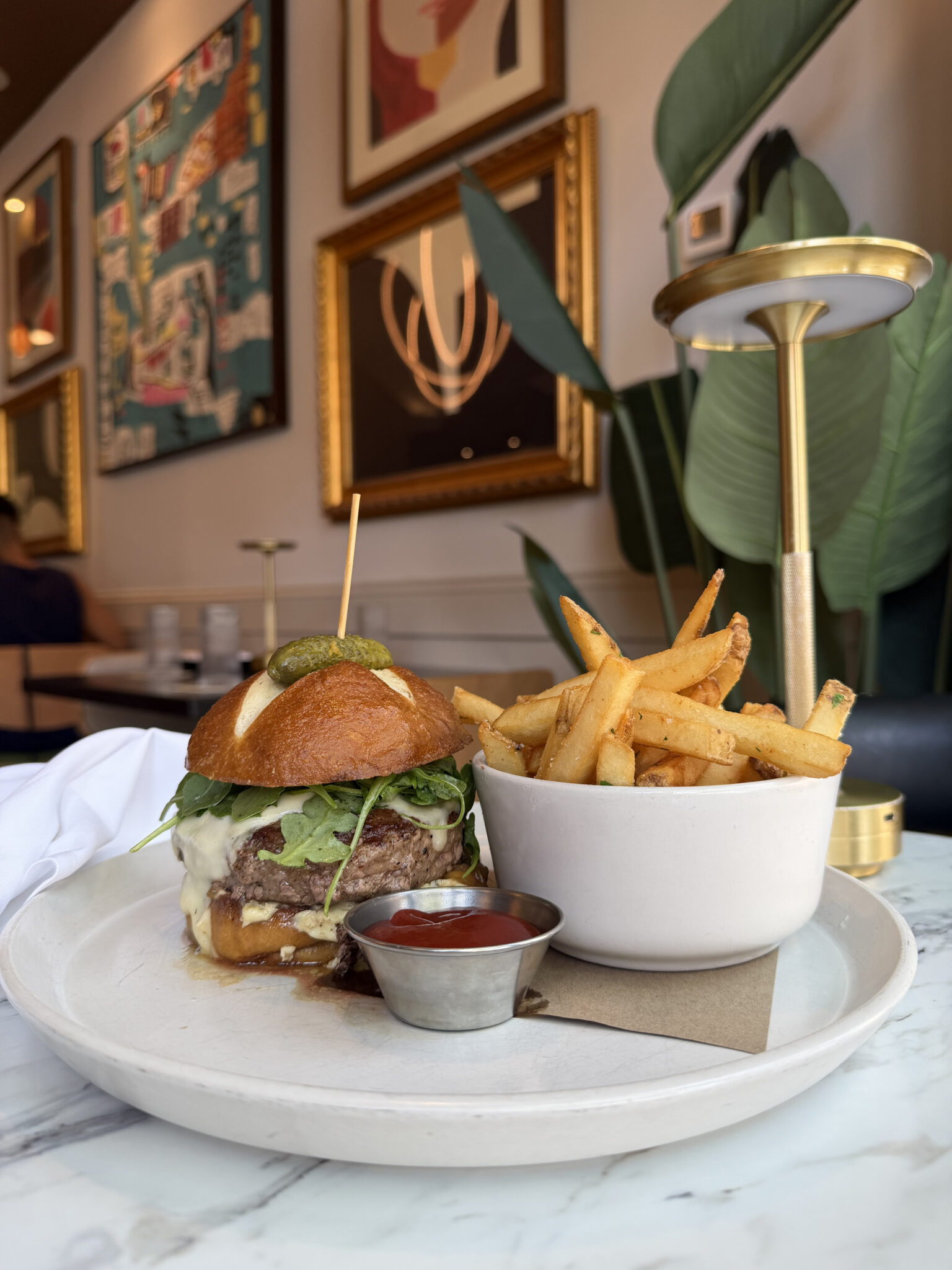 Burger and fries at the Saint Clair in Montclair, NJ