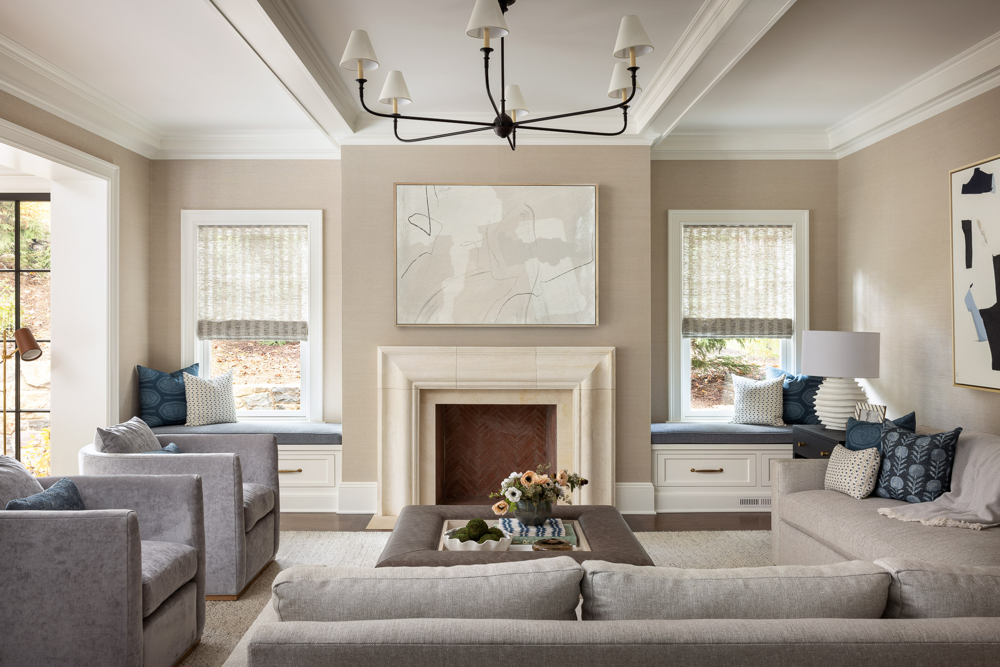 Family room in home in Summit, NJ