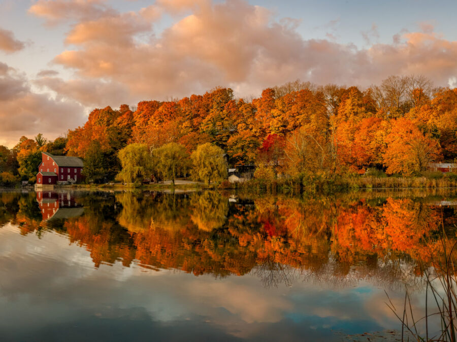 Fall foliage at the Red Mill in Clinton, NJ