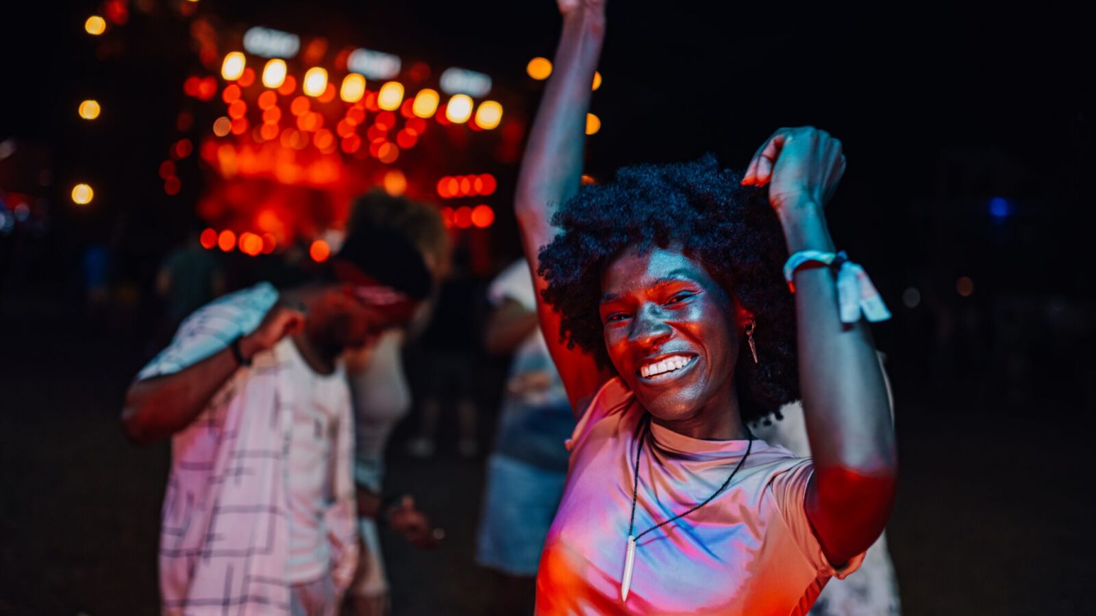 Woman dancing at festival