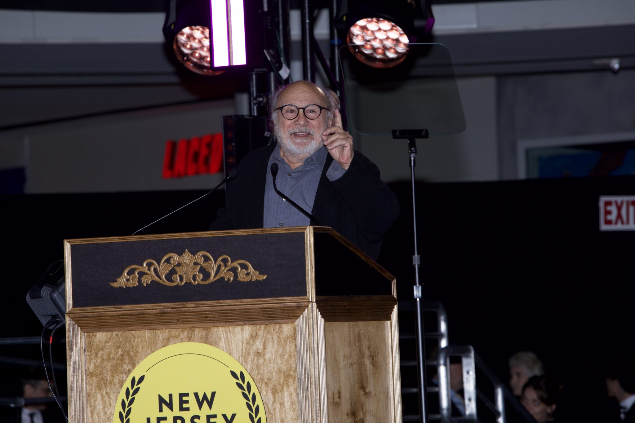 Danny DeVito hosting the NJ Hall of Fame induction ceremony