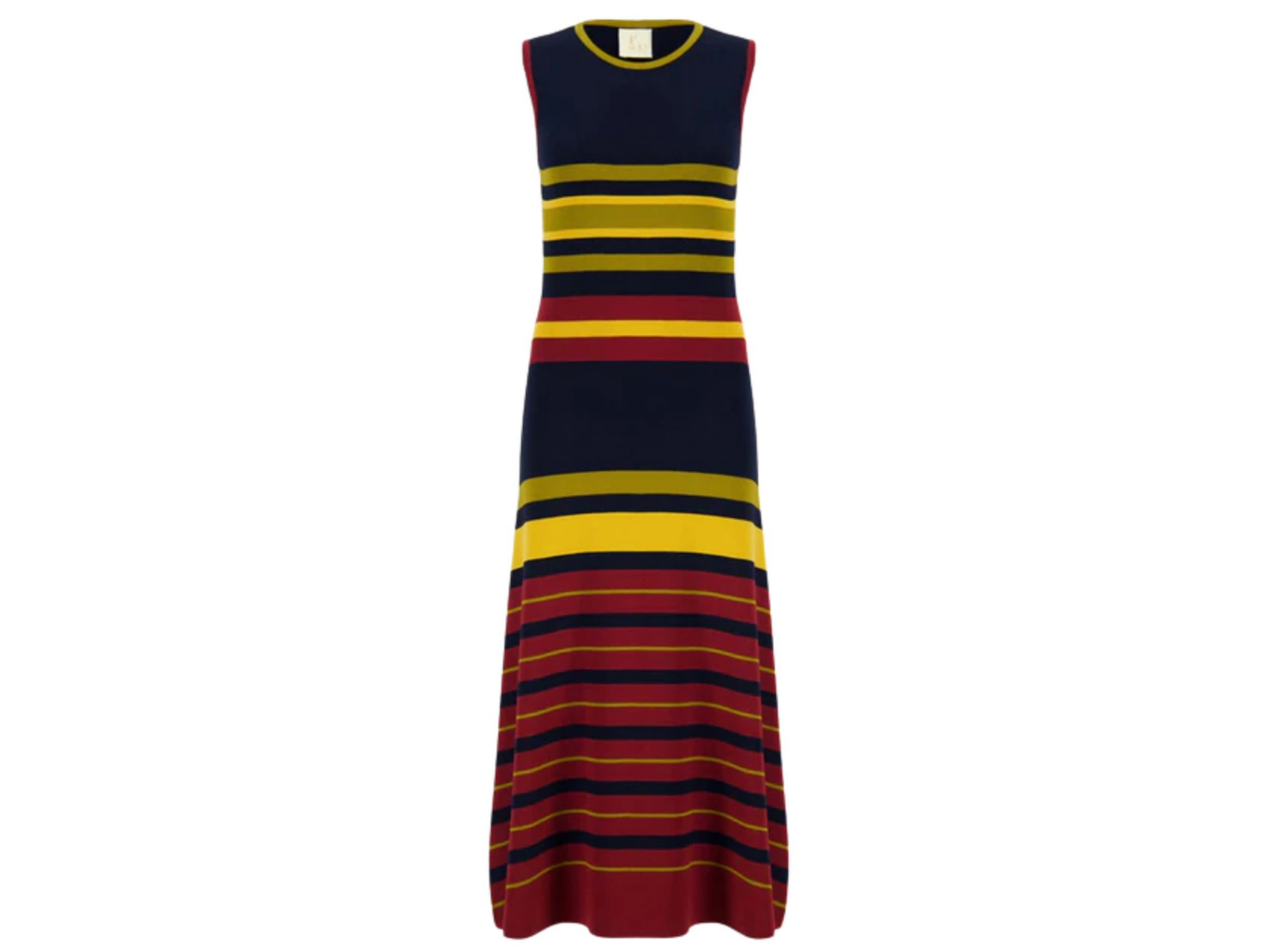 Striped sleeveless knit dress