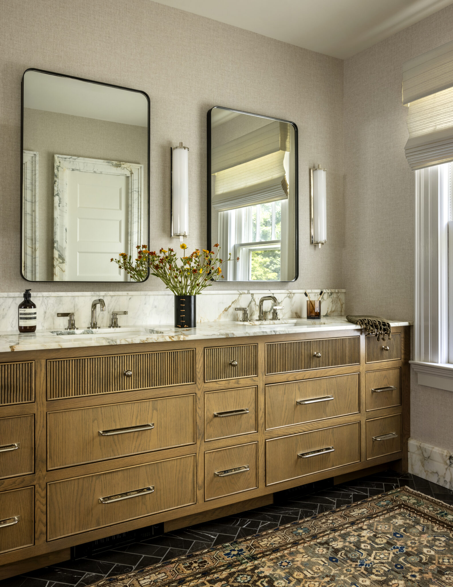 Vanity in a Summit home's primary bathroom