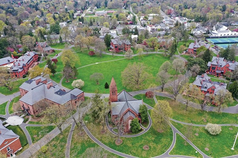 An aerial shot of Lawrenceville School’s campus.