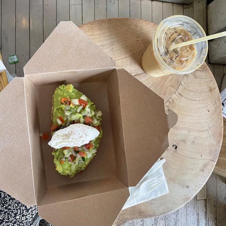 Avocado fattoush toast at Bwé Kafe in Jersey City