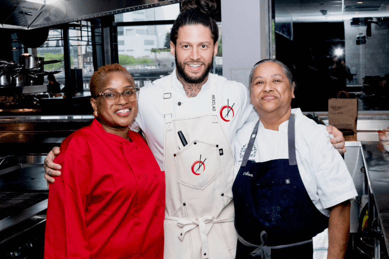 Jersey chefs chefs Olaide Tella, Robbie Felice and Nur-E Gulshan Rahman