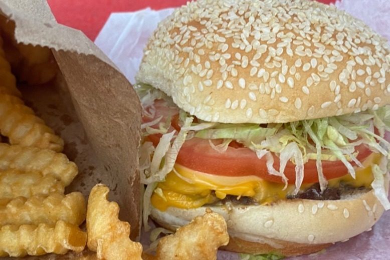 A burger and fries at Dover Grill in Dover