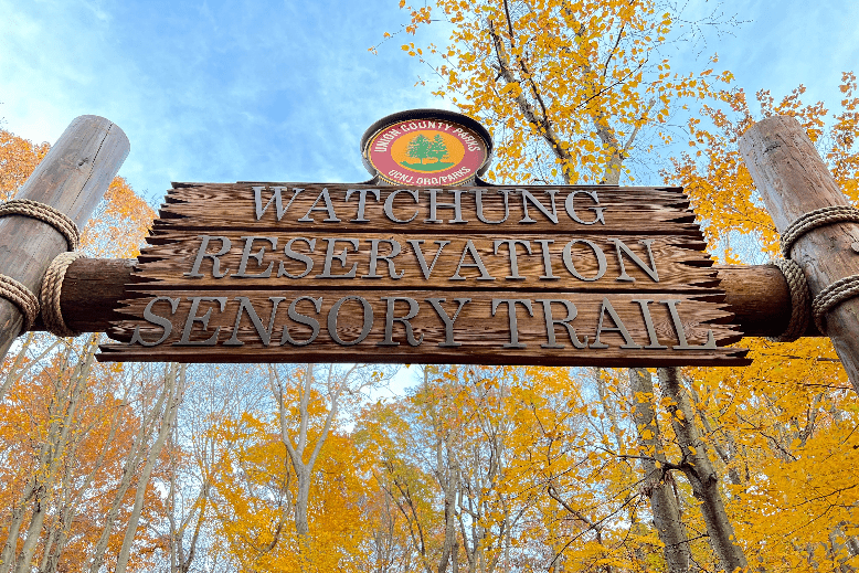 Watchung Reservation Sensory Trail entrance in Mountainside