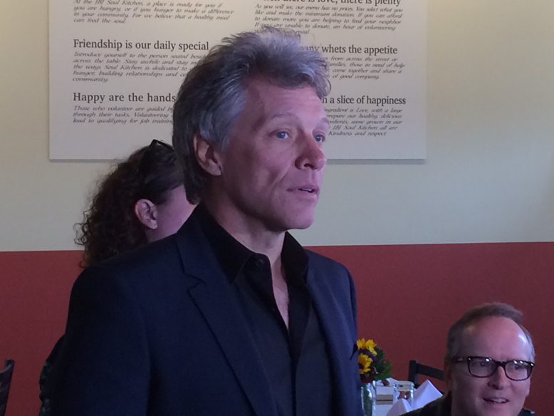 Bon Jovi frontman Jon Bon Jovi speaks at the opening of the B.E.A.T Center in Toms River.