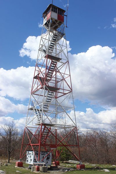 The 60-foot-tall Catfish Fire Tower is located in the Delaware Water Gap National Recreation Area.
