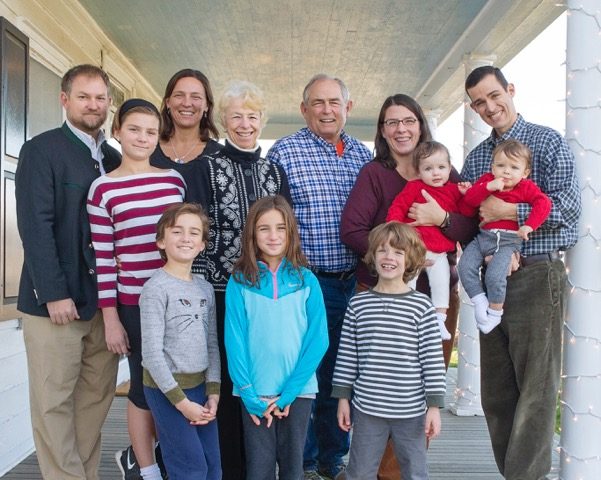 The Mount family. The adults, from left: Mike Hanewald, his wife, Reuwai Mount Hanewald, Reuwai's parents, Pam and Gary Mount, Reuwai's younger sister, Tannwen Mount and Tannwen's husband, Jim Washburn. The children, from left: Maya, twins Sasha and Tess Hanewald, Becket Washburn and twins Hadley and Clayton Washburn. Photo: courtesy Reuwai Hanewald.