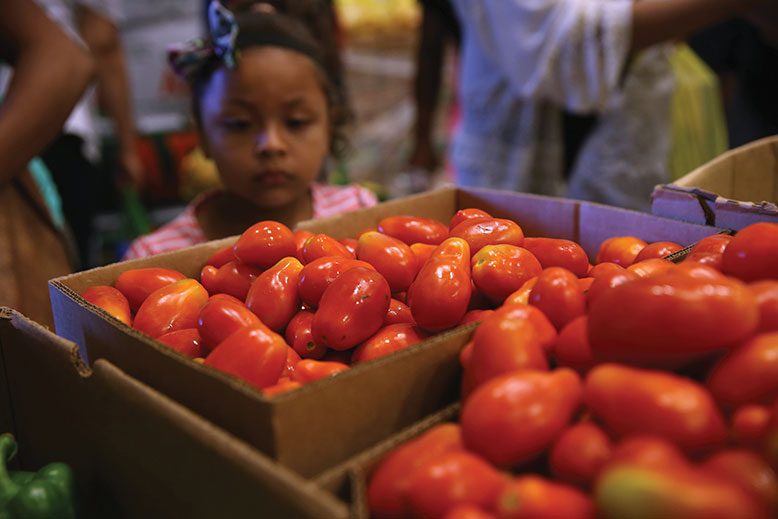 Low-income families selected free bread and produce last August at the Community FoodBank of New Jersey in Egg Harbor Township. CFBNJ reports an 11 percent increase in food distribution in Atlantic County since four Atlantic County casinos closed in 2014, laying off 8,000 people.