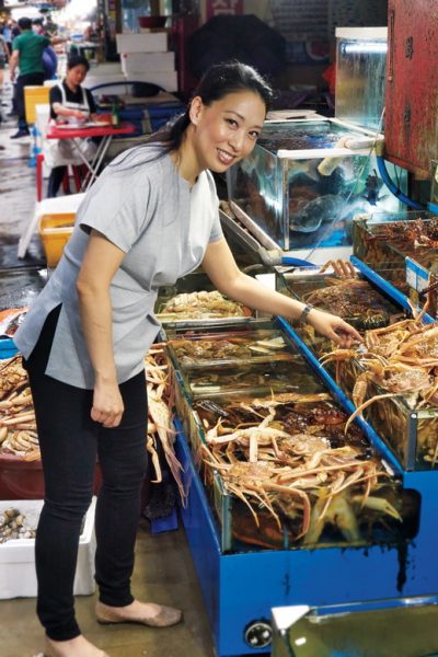 Chef Judy Joo, on a visit to Korea last summer, picked king crabs for stew at the Noryangjin FIsh Market in Seoul. "Korean," she says, "is a fresh, vibrant, punchy cuisine."