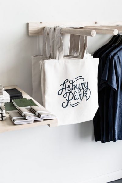 The limited-edition Asbury Park screen printed bag is available in the boardwalk pop-up shop.
