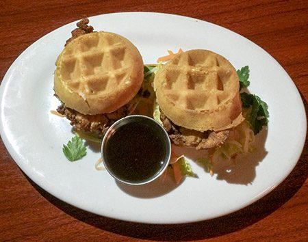 Mini-chicken and waffles at the new Kingwood Tavern in Kingwood, Hunterdon County, New Jersey