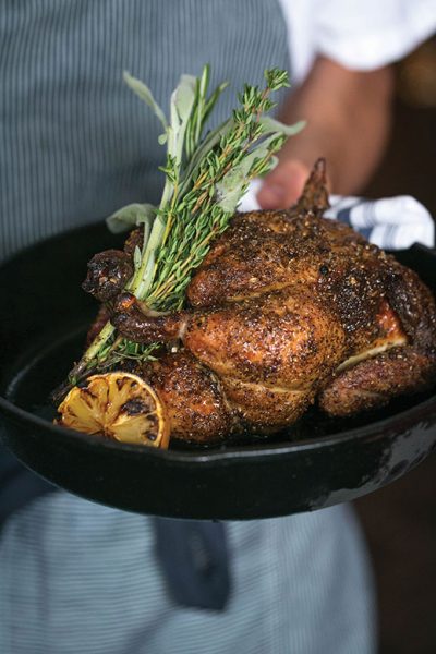 A whole roasted Amish chicken.